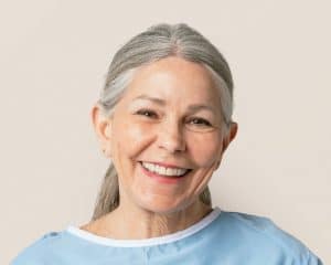 Woman smiling with dental implants